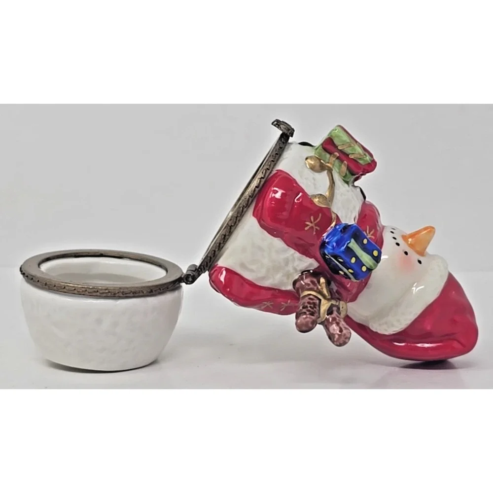 Vintage Ceramic Hinged Trinket Box Holiday Decoration PB194‎